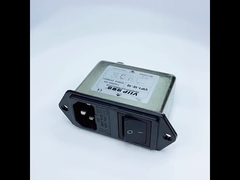 60 ~ 90dB Bộ lọc EMI IEC AC 250V 10A Kim loại đi qua thấp 150K-30MHZ