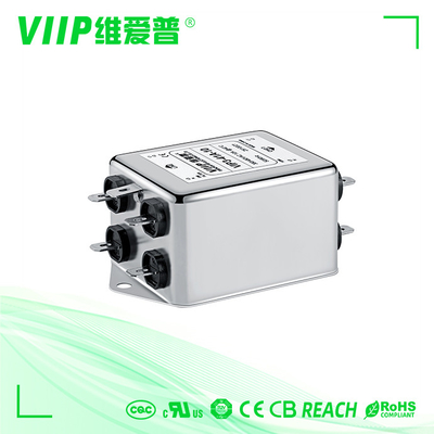 1A-200A 250 / 440VAC Kết nối vít Bộ lọc nhiễu đường dây điện 3 pha Low Pass EMC