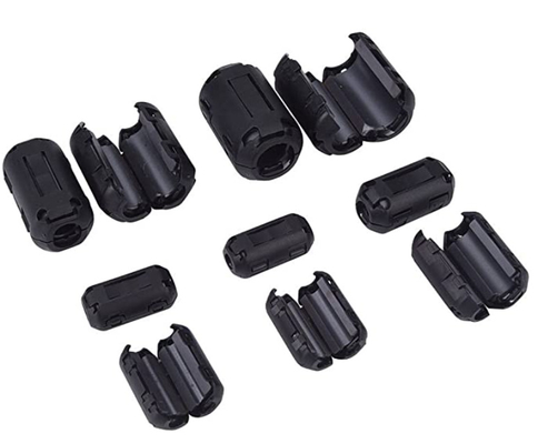 Nhẫn Ferrite Snap-On xung quanh dây cáp Nhiều kích cỡ Nhiệt độ từ -25 ° C đến 80 ° C Dễ dàng cài đặt Snap-On được đảm bảo