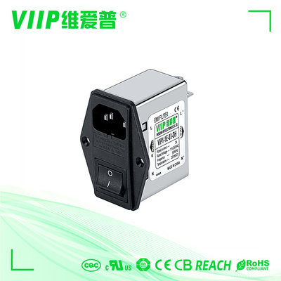 Bảng điều khiển Mount Fused Power Line Bộ lọc EMI IEC AC 250V 10A
